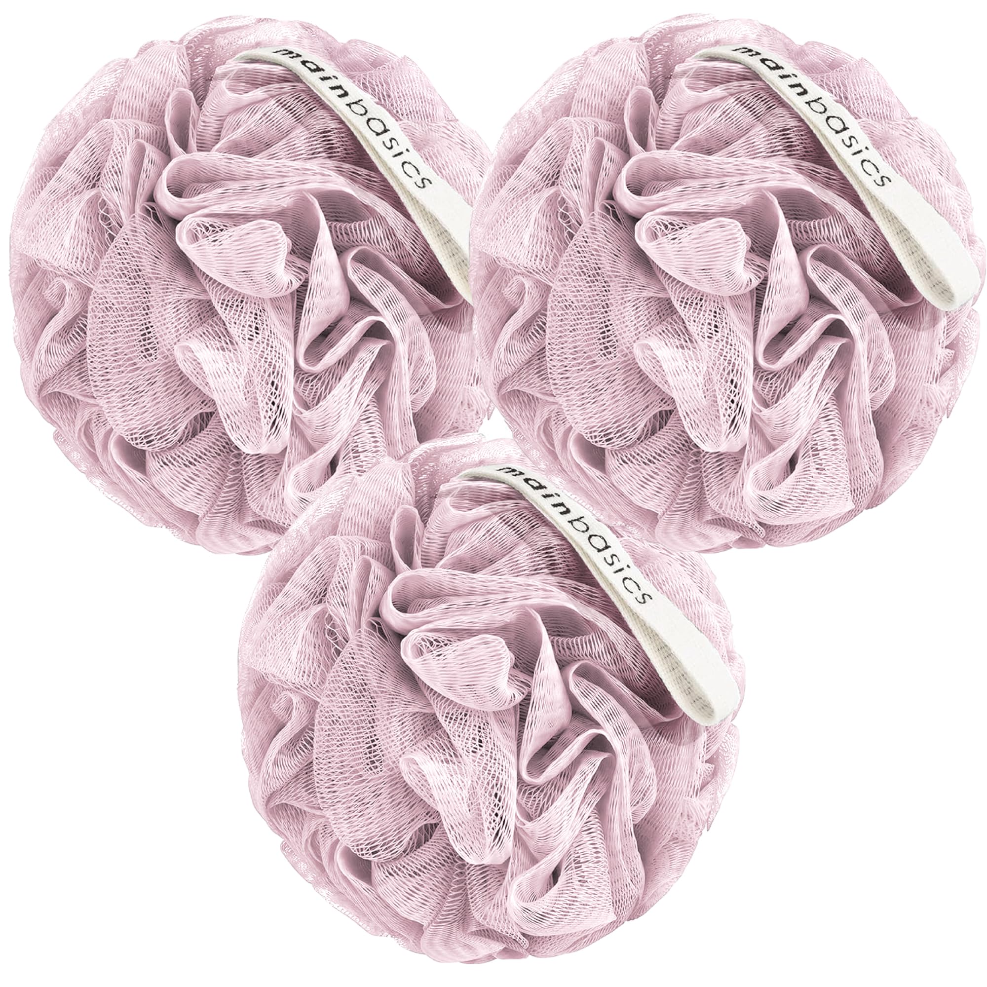 Buy now MainBasics Seaweed Infused Bath Shower Loofah Sponge Pouf Body Wash Scrubber (Set of 3) at indiglob india