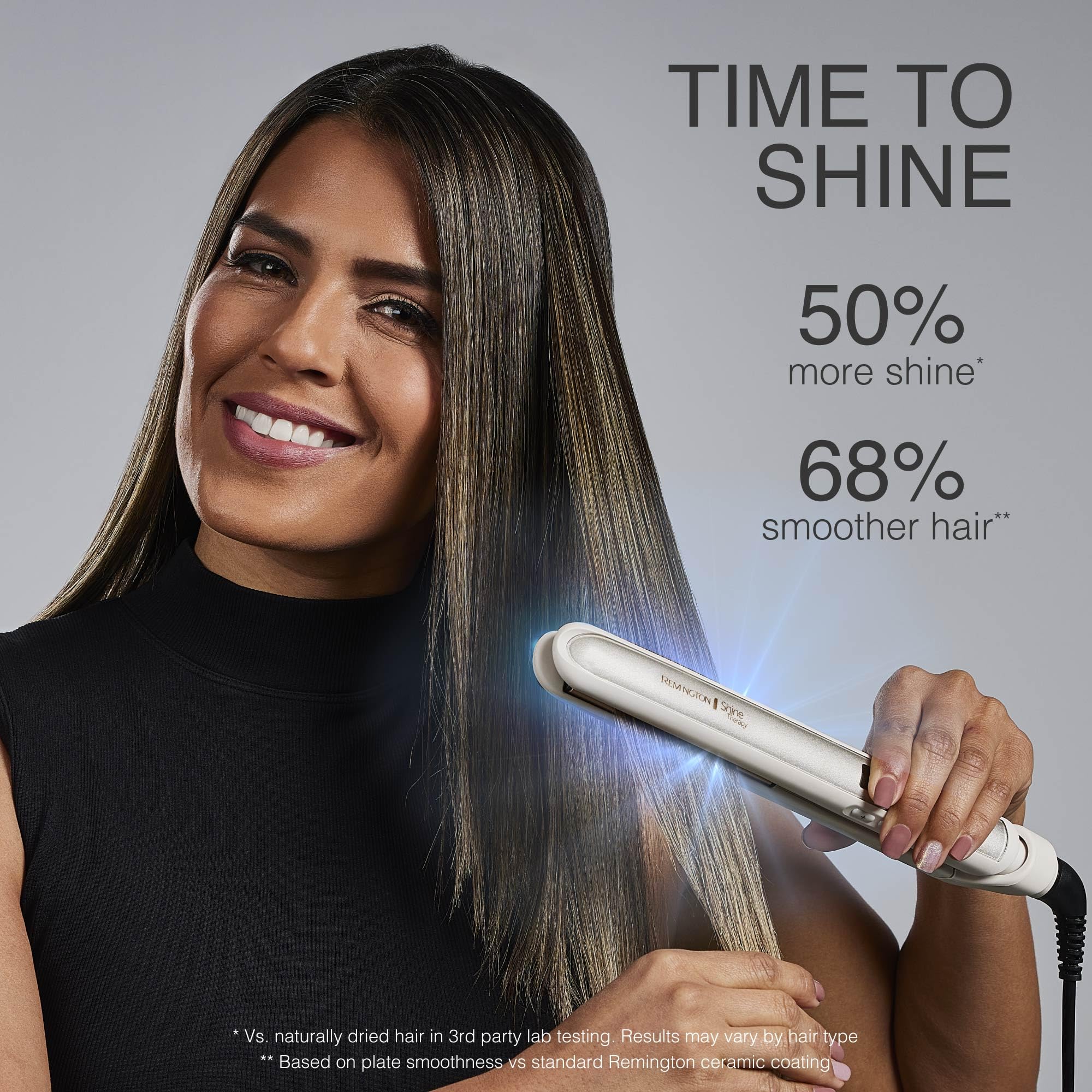 Remington Shine Therapy 1 Inch Hair Straightener, Argan Oil & Keratin | Keratin ceramic plates deliver smooth results; this flat iron reduces frizz for ideal hair styling.