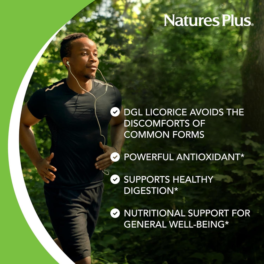Buy now Natures Plus Herbal Actives Licorice (DGL) Capsules - 500mg, 60 Vegan Supplements - Vegetarian, Gluten-Free - 60 Servings at indiglob india