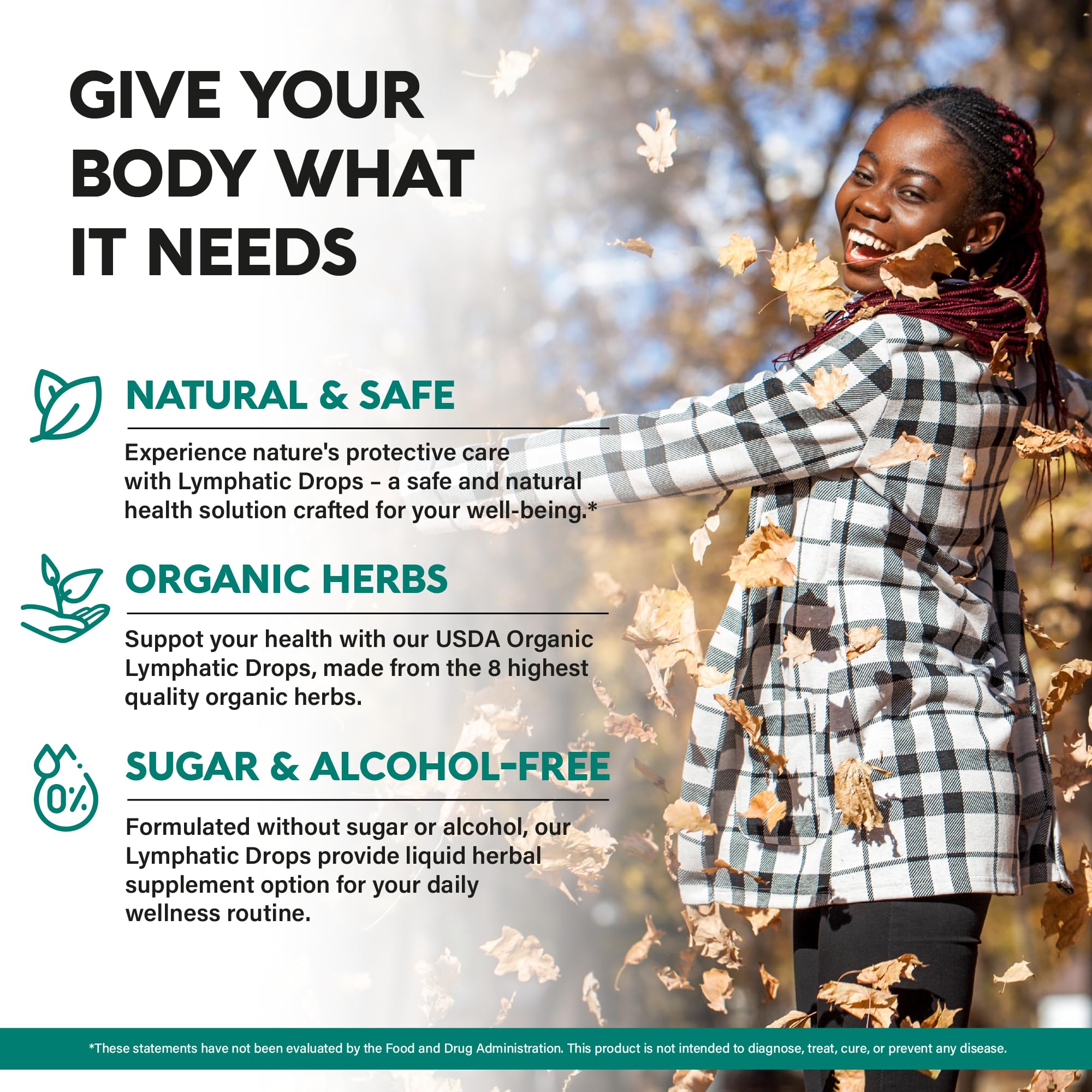 Lymphatic Drainage Drops - USDA Organic Lymphatic Supplements - 2 fl oz | Echinacea, Elderberry, Dandelion, Rosehip, Cleavers, Calendula, Burdock - Sugar & Alcohol-Free - Immune & Lymph Flow Support