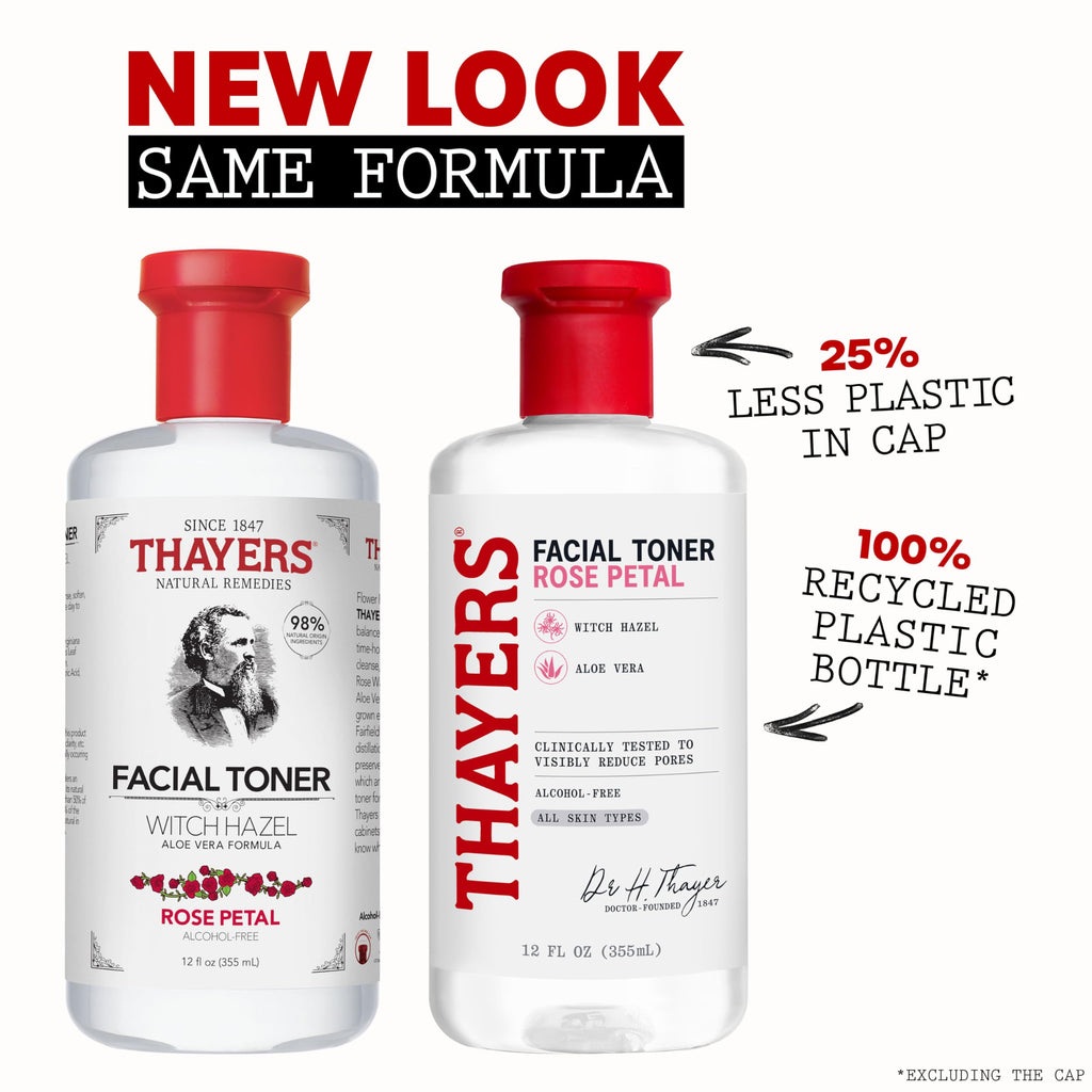 Buy now THAYERS Alcohol-Free Rose Petal Witch Hazel Facial Toner for Glowing Skin, Soothing, Hydrating, Refreshing Toner for All Skin Types, 12oz (Packaging May Vary) at indiglob india