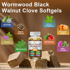 Wormwood Black Walnut Cleanse for Humans - High Absorption Wormwood Black Walnut Cloves Softgels for Digestive Cleanse Detox - Soursop Pumpkin Seed Oil of Oregano Turmeric Berberine - Non-GMO