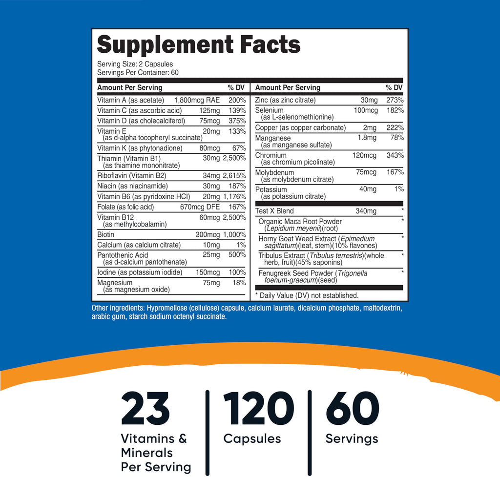 Nutricost Multivitamin for Men 120 Capsules (3 Bottles) - Vitamins and Minerals for The Healthy Man