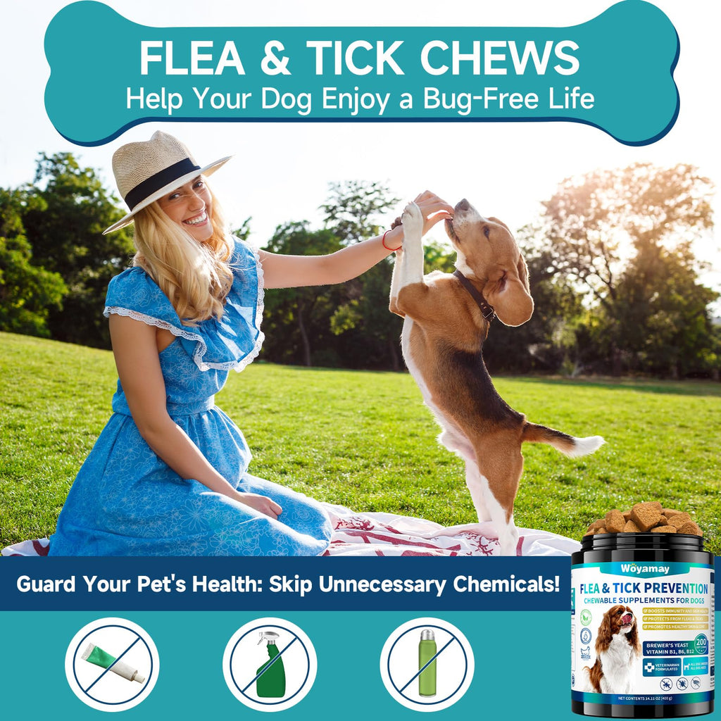 Woyamay Flea and Tick Prevention for Dogs, Dog Flea and Tick Treatment
