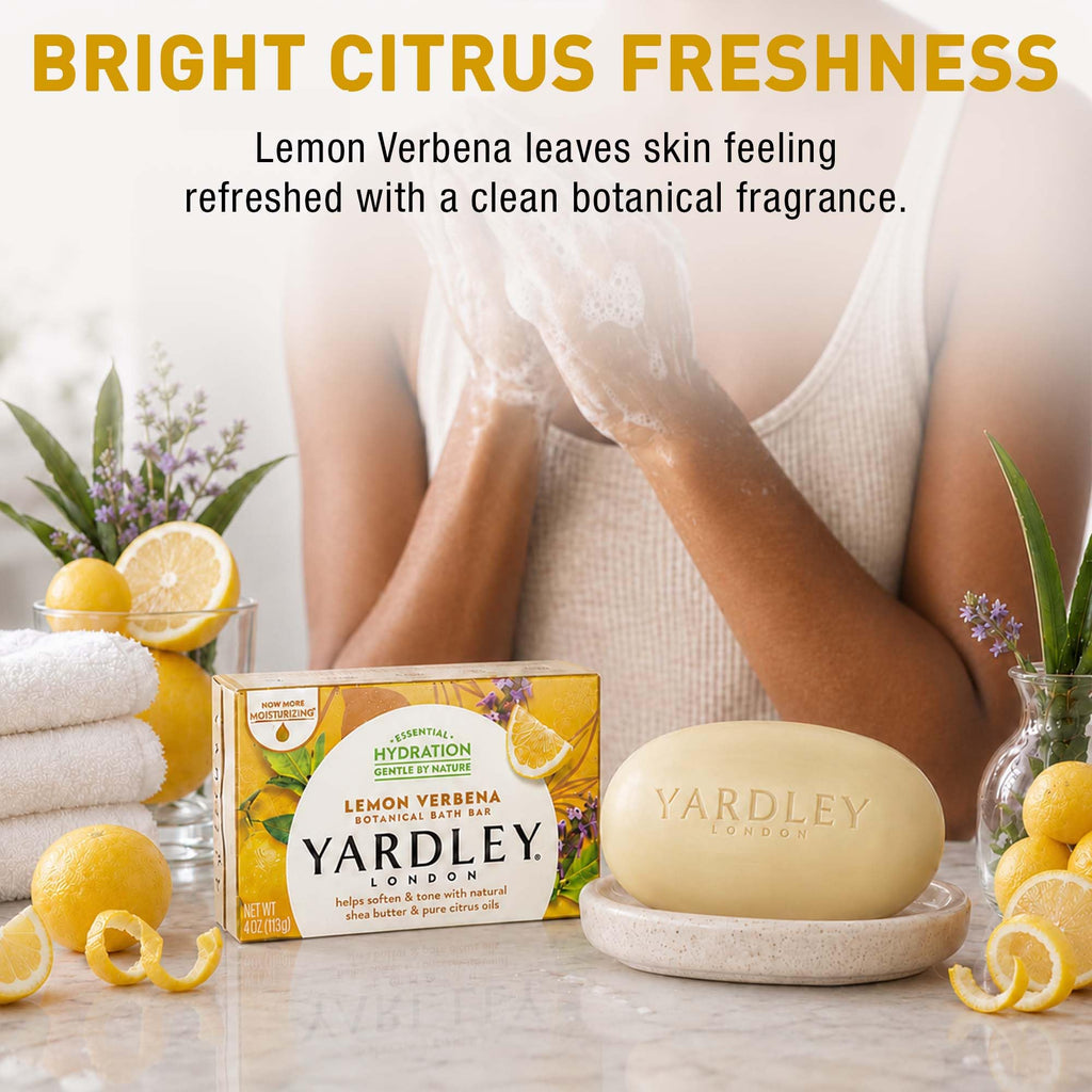 Yardley London Scented Bar Soap Variety Pack - 10 Bars Bath Soap Gift Set for Women & Men: English Lavender, Oatmeal & Almond, Aloe & Avocado, Cocoa Butter, Lemon Verbena Moisturizing Soap Bars