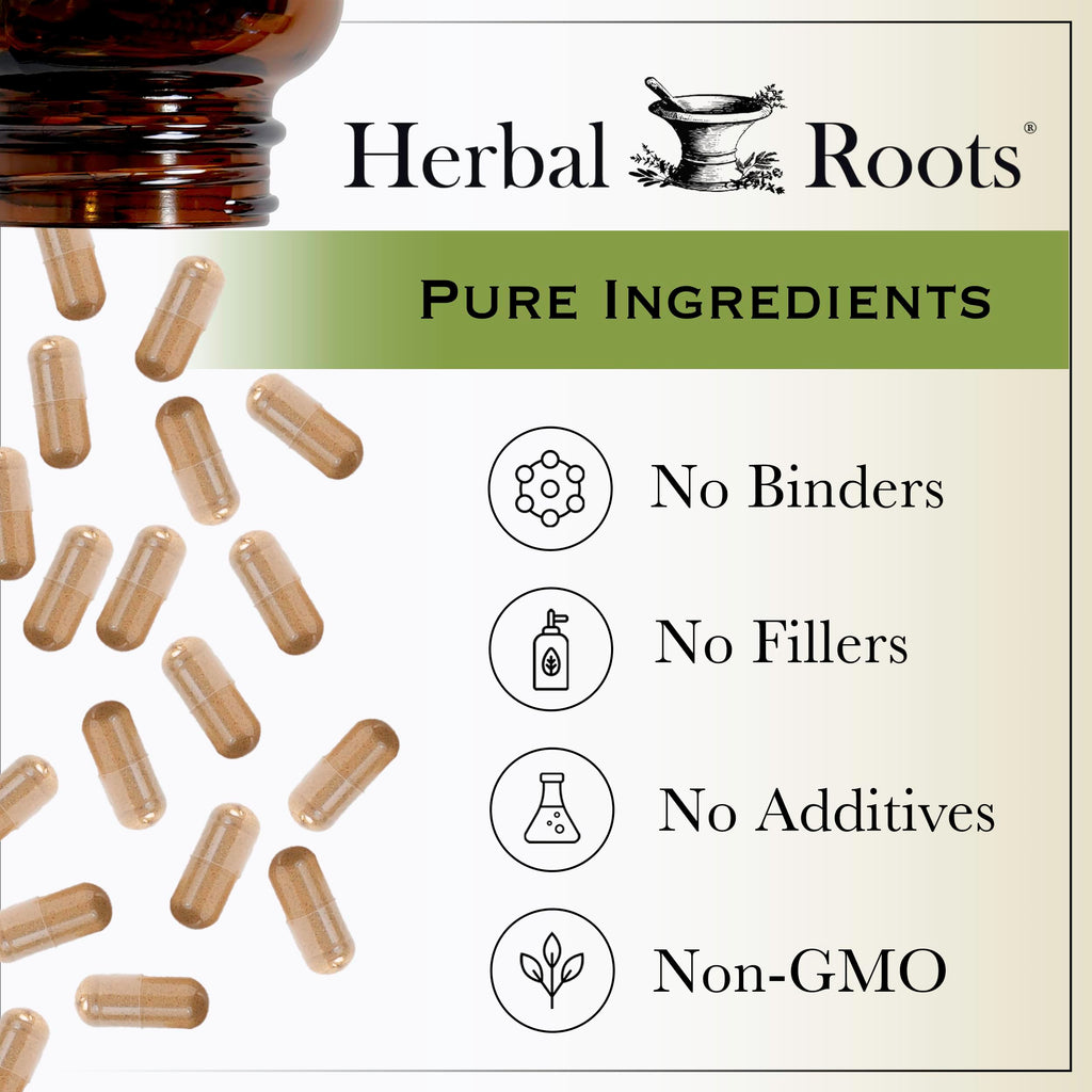 Herbal Roots Organic Ginger Capsules - Digestive Support - USDA Certified Organic - 60 Vegan Capsules