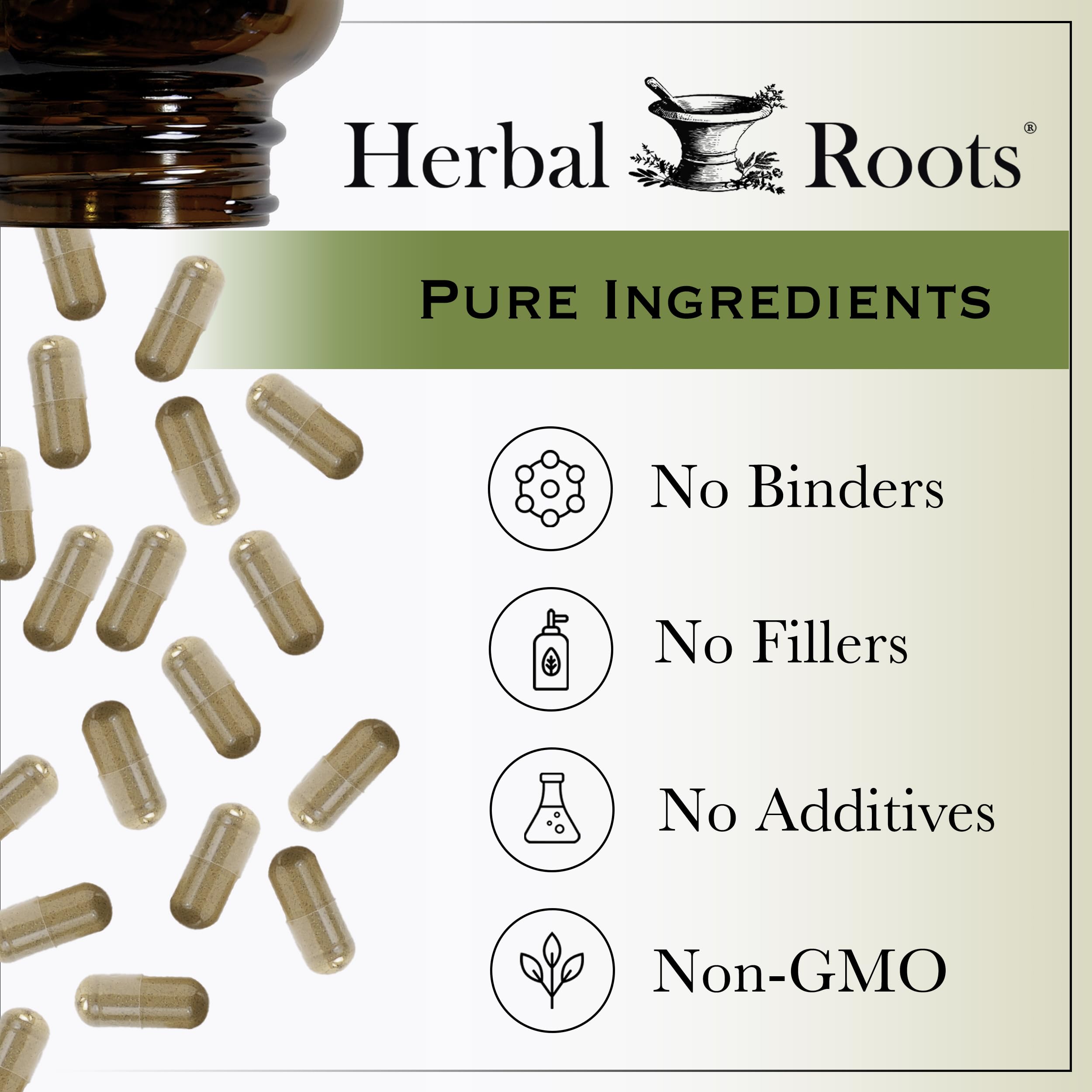 Herbal Roots Organic Ginger Capsules - Digestive Support - USDA Certified Organic - 60 Vegan Capsules