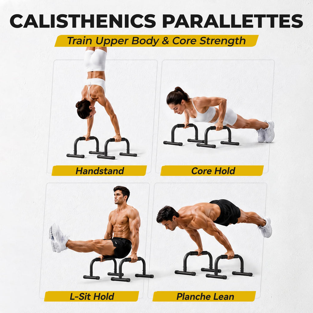 Push Up Bars, Adjustable 10-12.5 Inch Parallettes Bars