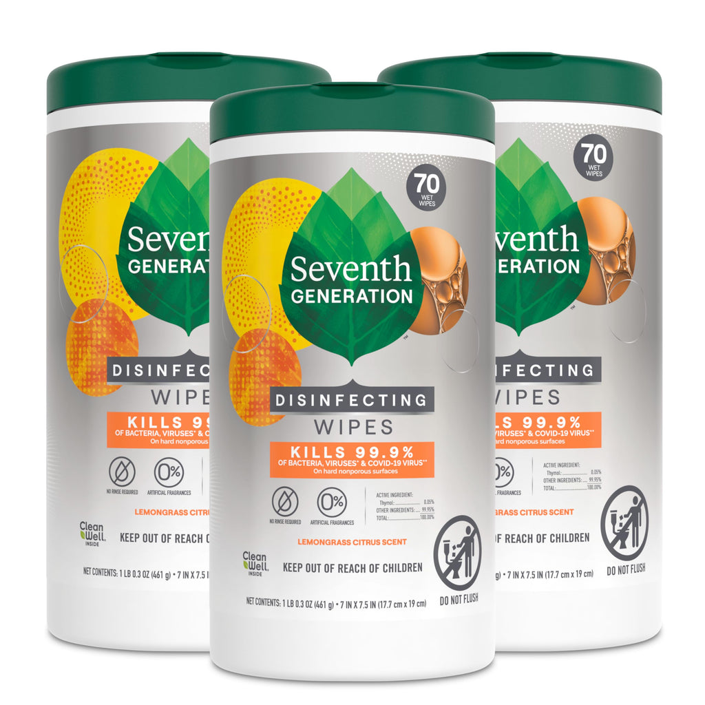 Buy now Seventh Generation Disinfecting Multi Surface Wipes, Botanical Disinfectant, 70 Count, Pack of 6 at indiglob india