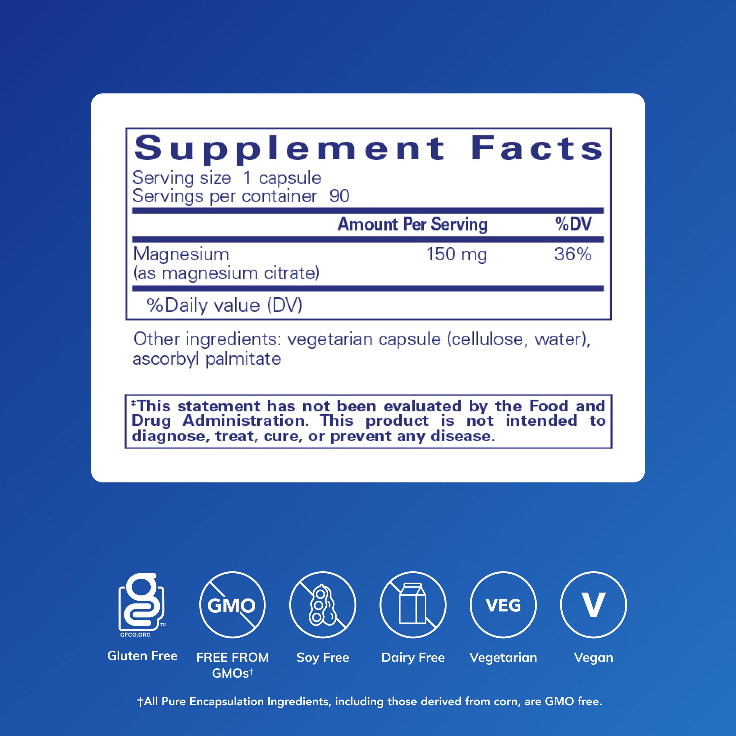 Pure Encapsulations Magnesium (Citrate), 90 Capsules | Supplement for Sleep, Heart Health, Brain Health, Bone Health, Energy, Muscles, and Metabolism*, with Premium Magnesium