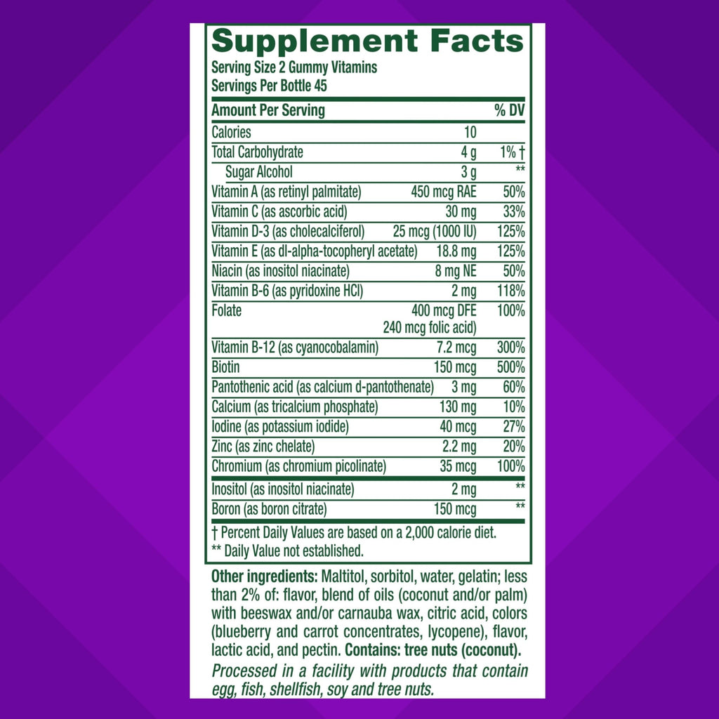 Vitafusion Women's Multivitamin Gummy | 90 Sugar-Free Gummies | Berry Flavor Multi Vitamins | Gluten and Dairy-Free Supplement