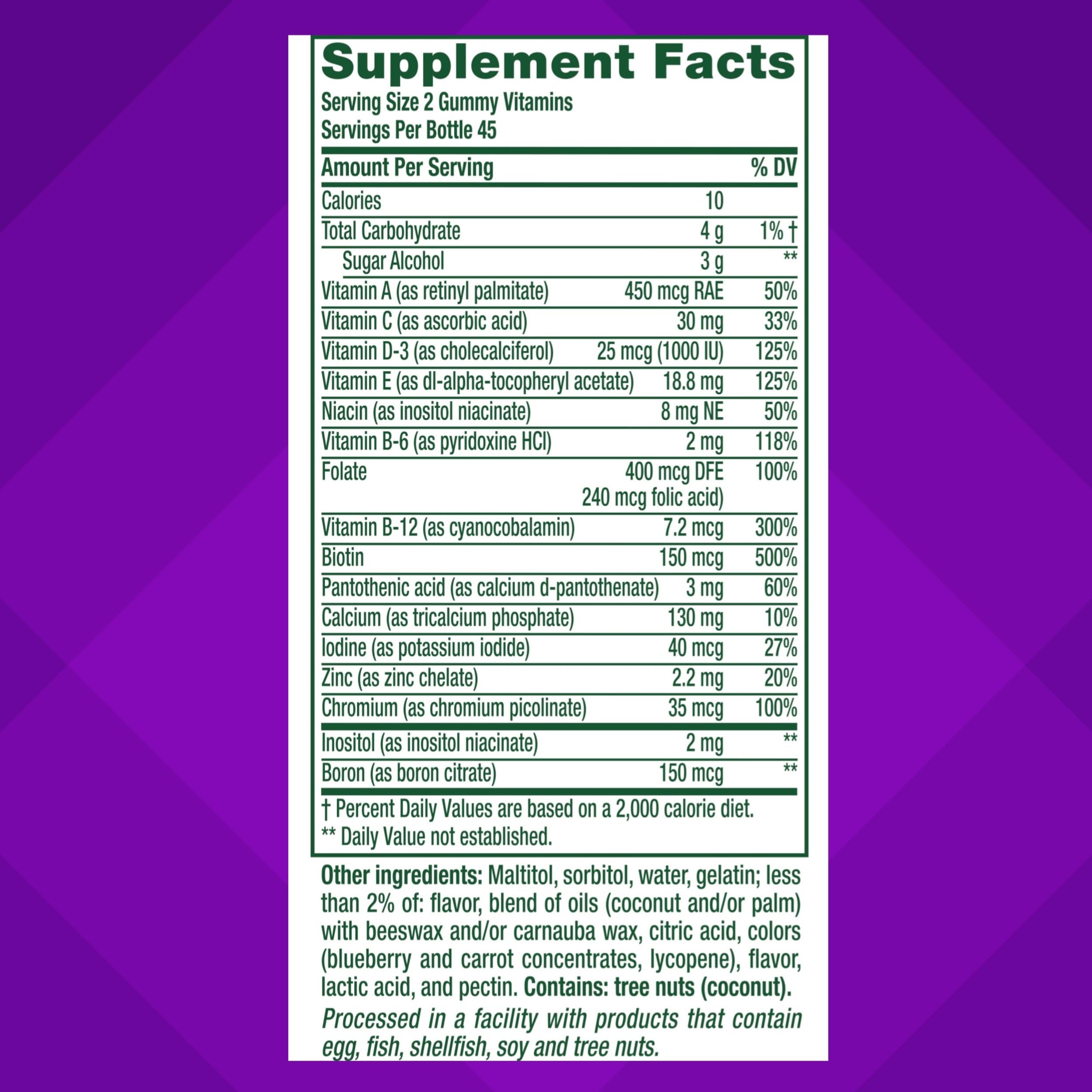Vitafusion Women's Multivitamin Gummy | 90 Sugar-Free Gummies | Berry Flavor Multi Vitamins | Gluten and Dairy-Free Supplement