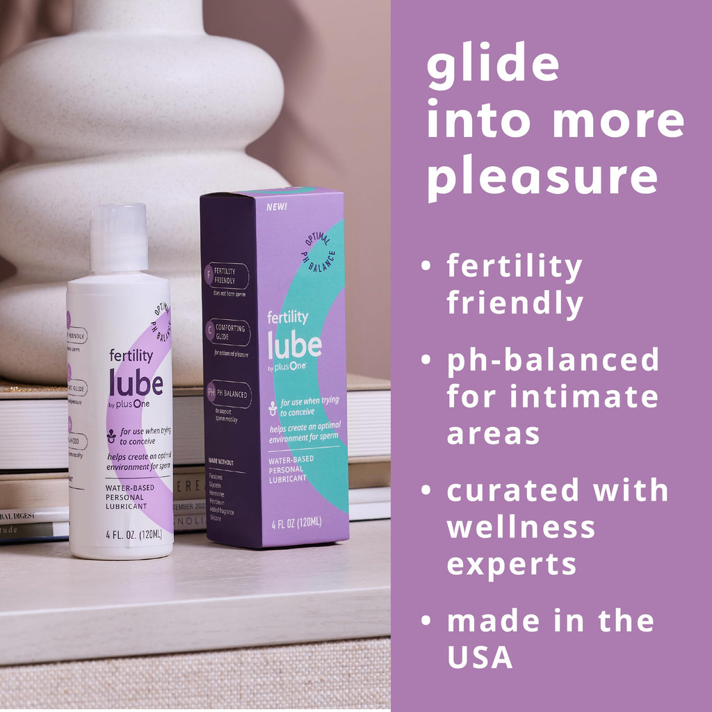 plusOne Fertility Lube - Sperm-Friendly Personal Lubricant, 4 fl oz