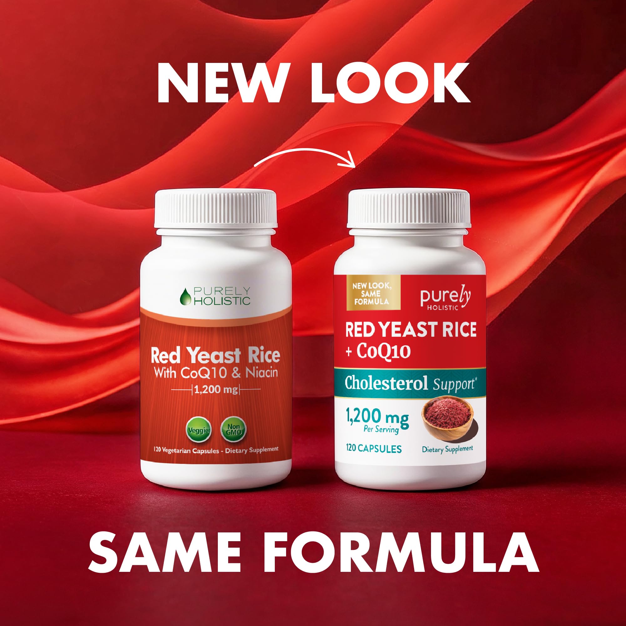 Red Yeast Rice with CoQ10 Supplement, Cholesterol & Heart Health Support | Extra Strength Red Yeast Rice 1200 MG (600 MG Per Capsule), Citrinin-Free, Doctor-Formulated, Non-GMO, Vegan, 120 Capsules