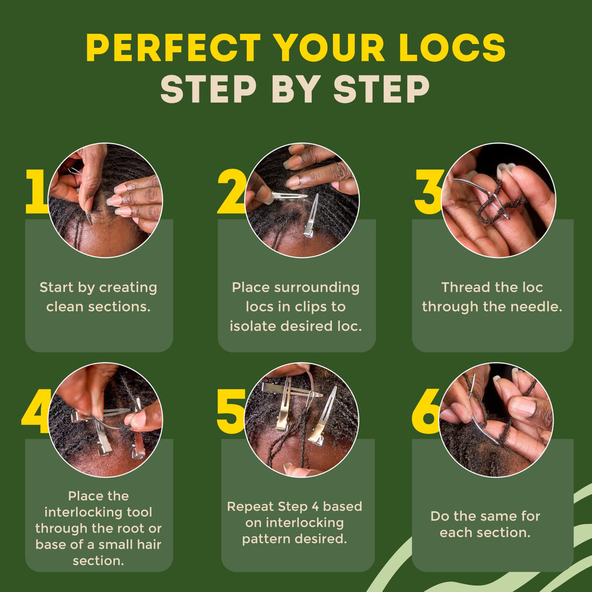 Locsanity Interlocking Tool for Microlocs - Curved Ergonomic Retightening Tool for Dreadlocks, Sisterlocks & Medium Locs Maintenance - DIY Hair Tool Kit