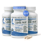 IMMUNOVITES Stabilized R-Alpha Lipoic Acid ((True)) 600mg per Serving [[High Potency & up to 40x Increased Absorption]] (Na R-ALA) (Na R-LA) (Na R-Lipoate) (1 Bottle)