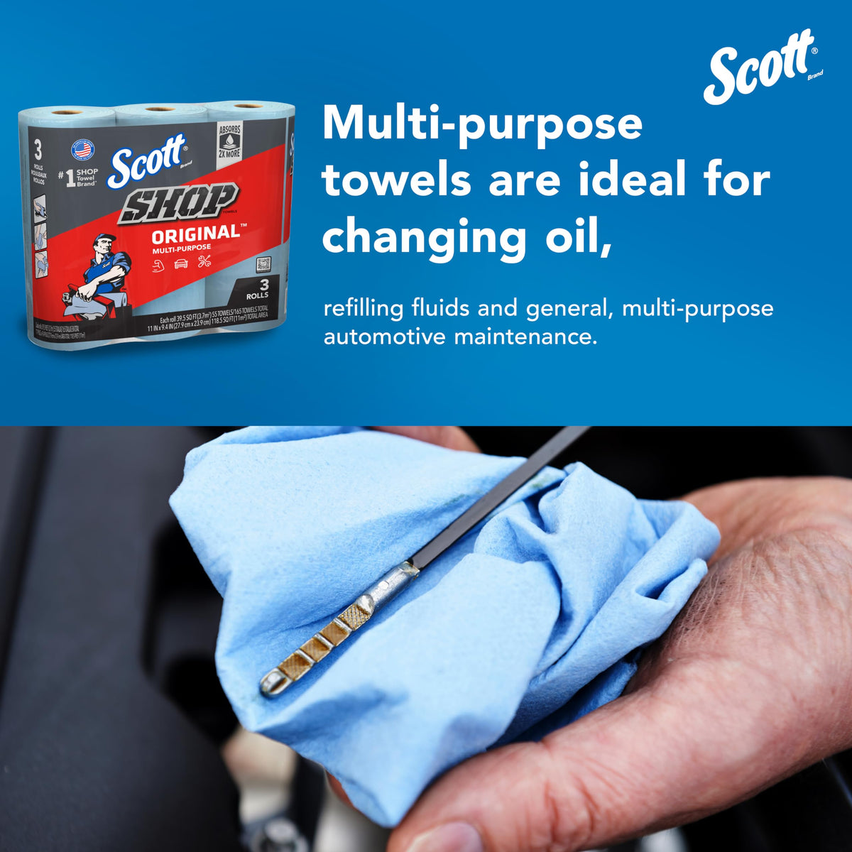 Scott Shop Towels Original, 55 Towels/Roll, 30 Rolls/Case
