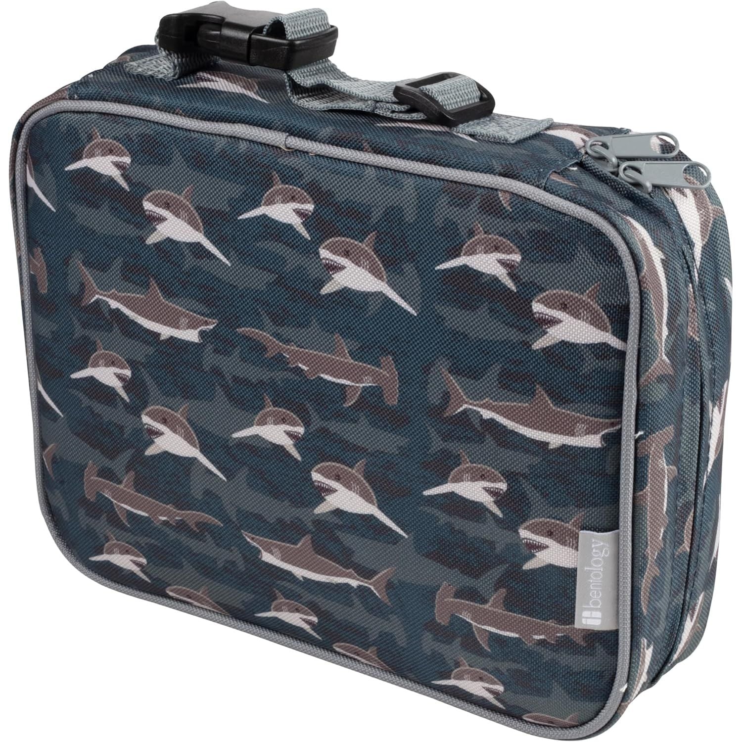 Buy now Bentology Lunch Box for Boys- Kids Insulated, Durable Lunchbox Tote Bag Fits Bento Boxes, Containers Jars & Water Bottles- Reusable School Lunch Sleeve Keeps Food Hotter or Colder Longer- Emoji Shark at indiglob india
