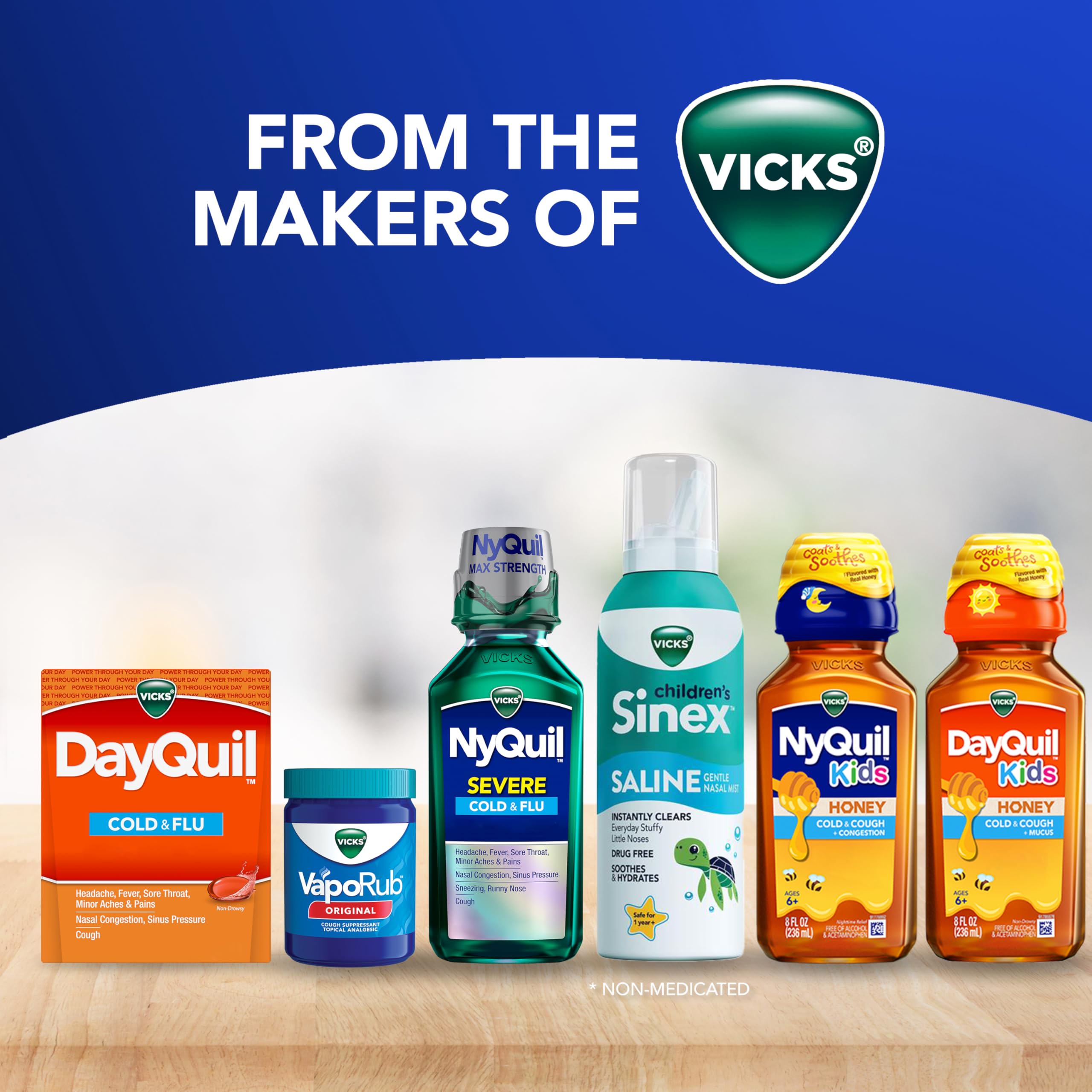 Buy now VICKS DayQuil and NyQuil Kids Grape Cold & Cough + Fever Multi-Symptom Relief Liquid Co-Pack, Specially Formulated for Kids Ages 6+, 2x8 OZ at indiglob india