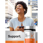 Horbäach Vitamin D3 K2 5000 iu | 100mcg MK-7 Complex | 180 Softgel Capsules | Non-GMO & Gluten Free Supplement