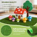 4 Packs 6x6 Inch Cuttable Artificial Grass Squares, Realistic Fake Grass Mats, Mini Craft Turf Tiles for Fairy Garden Accessories, Dollhouse Decor, DIY Craft and Diorama Supplies