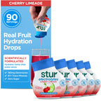 Stur Electrolyte Water Enhancer | Sweetened with Stevia | High in Antioxidant Vitamin C | Sugar Free | Zero Calories | Keto | Vegan | 5 Bottles, Makes 90 Drinks (Cherry Limeade)