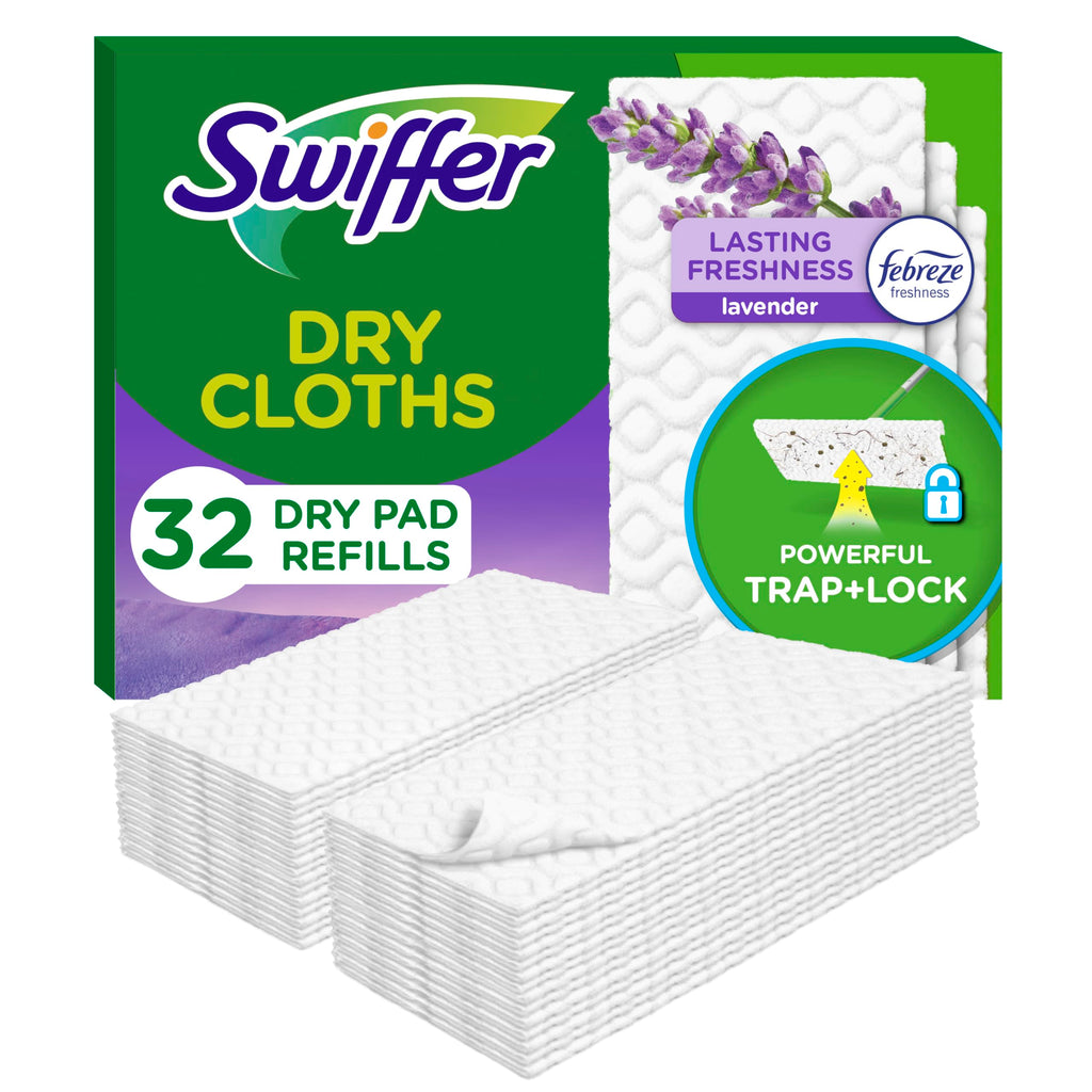Buy now Swiffer Sweeper Dry Sweeping Pad, Multi Surface Refills for Dusters Floor Mop, with Febreze Lavender, 32 count at indiglob india