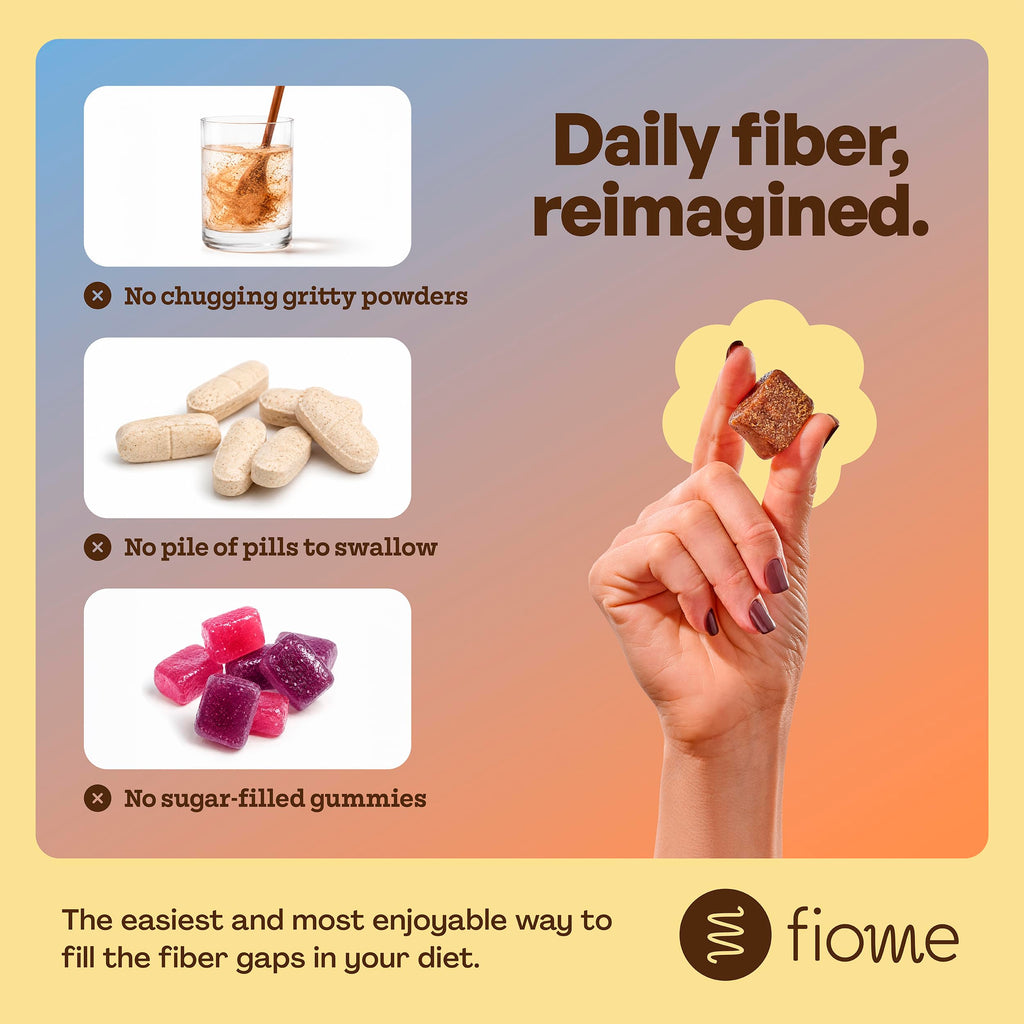 Fiome Fiber Bites, 5g Daily Fiber Supplement, Vanilla Bean, 30 Servings | Daily Fiber Bite, GLP-1 Support, All Natural Ingredients, No Added Sugar, Prebiotic Fiber, Supports Regularity and Digestion