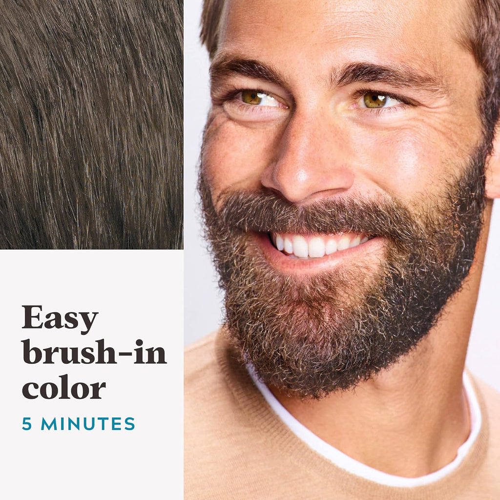 Buy now Just For Men Mustache & Beard, Beard Coloring for Gray Hair with Brush, with Keratin Biotin Aloe and Coconut Oil for Healthy Facial Hair - Medium-Dark Brown, M-40, Pack of 3 (Packaging May Vary) at indiglob india