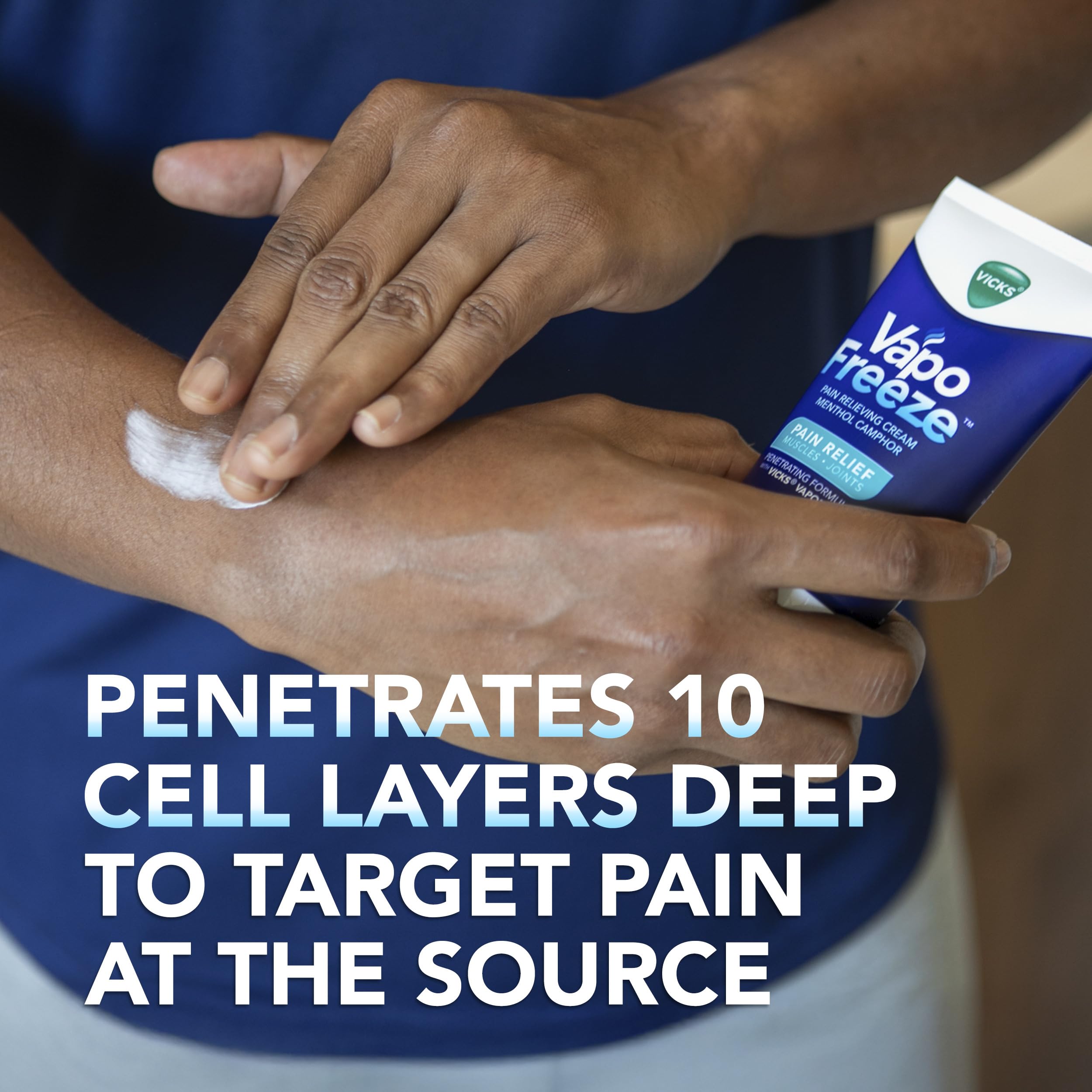 Buy now Vicks VapoFreeze Topical Pain Cream 3.0oz, Maximum Strength Menthol+ for Muscle Pain Relief, Joint Pain Relief, Knee Pain Relief, Back Pain Relief, Cream for Pain Relief, Topical Pain Relief at indiglob india