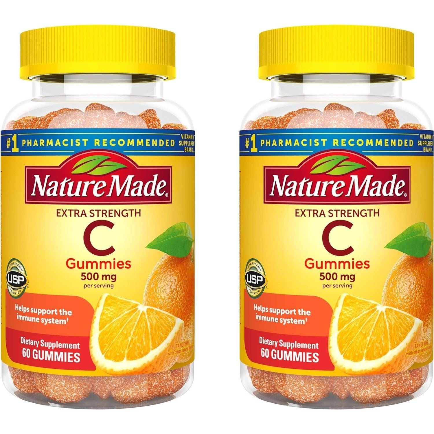 Nature Made Extra Strength Dosage Vitamin C 500mg per Serving, 60 Gummies | Adult Vitamin C Immune Support Gummies, For Daily Immune Support and Antioxidant Support, Tangerine Flavor, 30 Day Supply