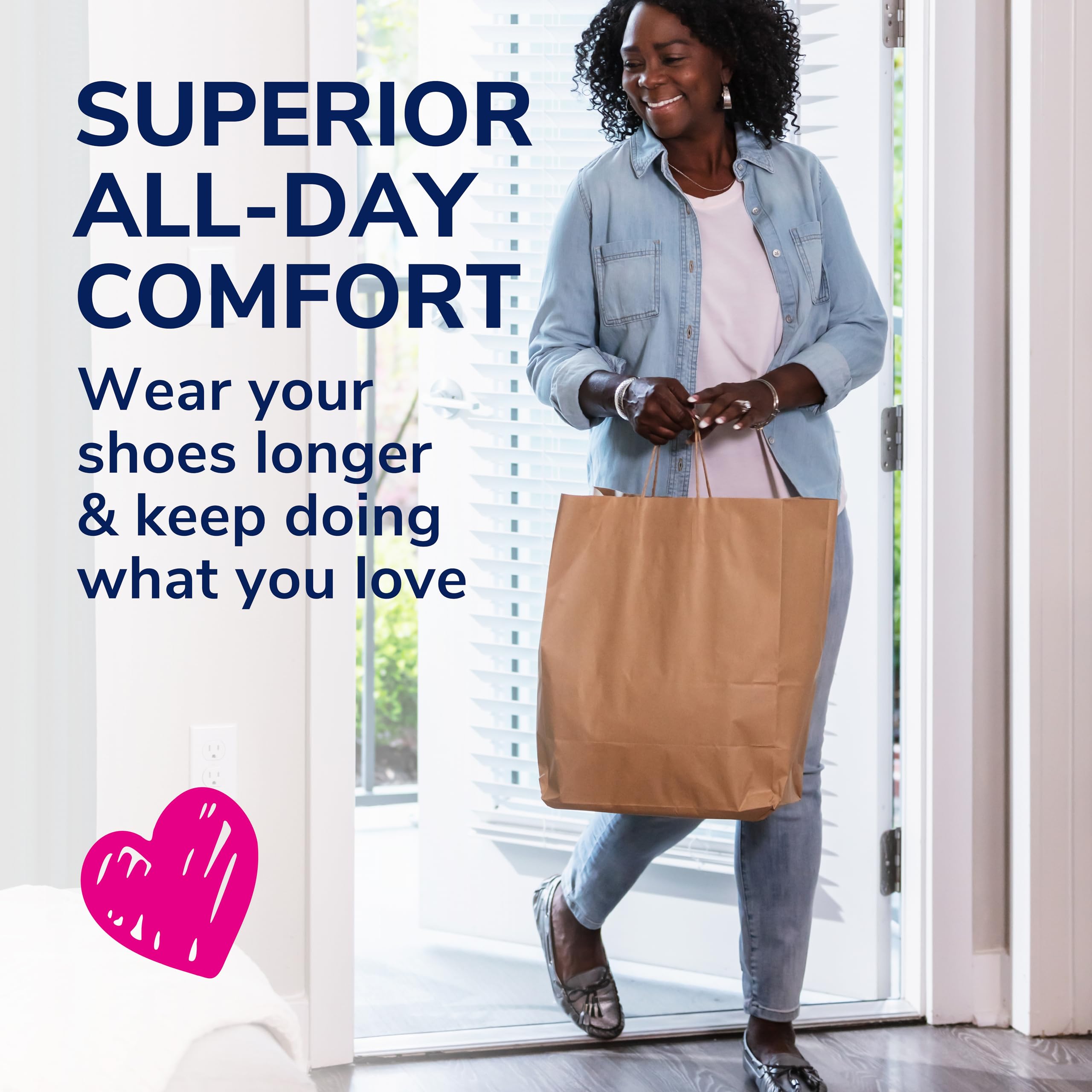 Buy now Dr. Scholl's Love Your Flats & Sandals 3/4 Length Insoles, All-Day Comfort, Relieve & Prevent Shoe Discomfort, Absorbs Shock, Arch Support at indiglob india