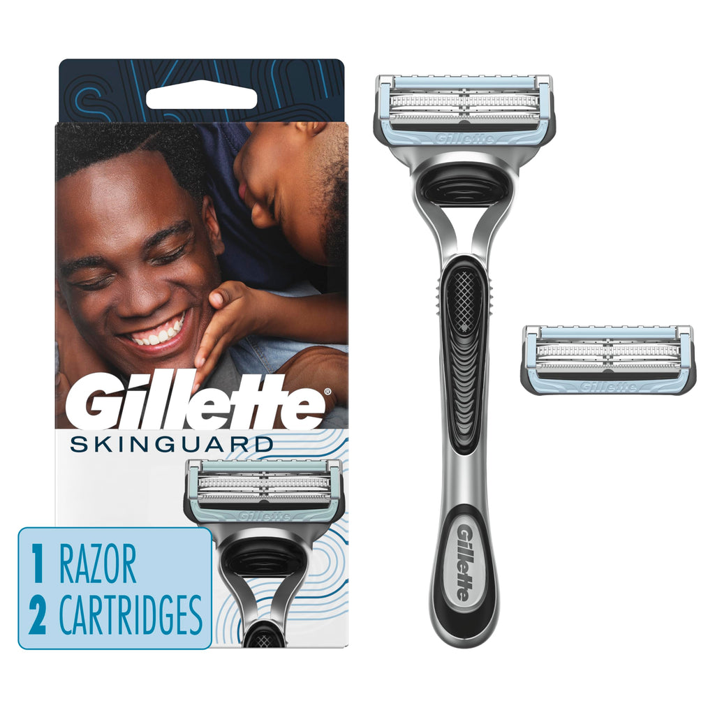 Gillette SkinGuard Razors, 1 Gillette Razor, 4 Razor Blade Refills, Designed for Men with Skin Irritation, Razor Bumps, and Sensitive Skin