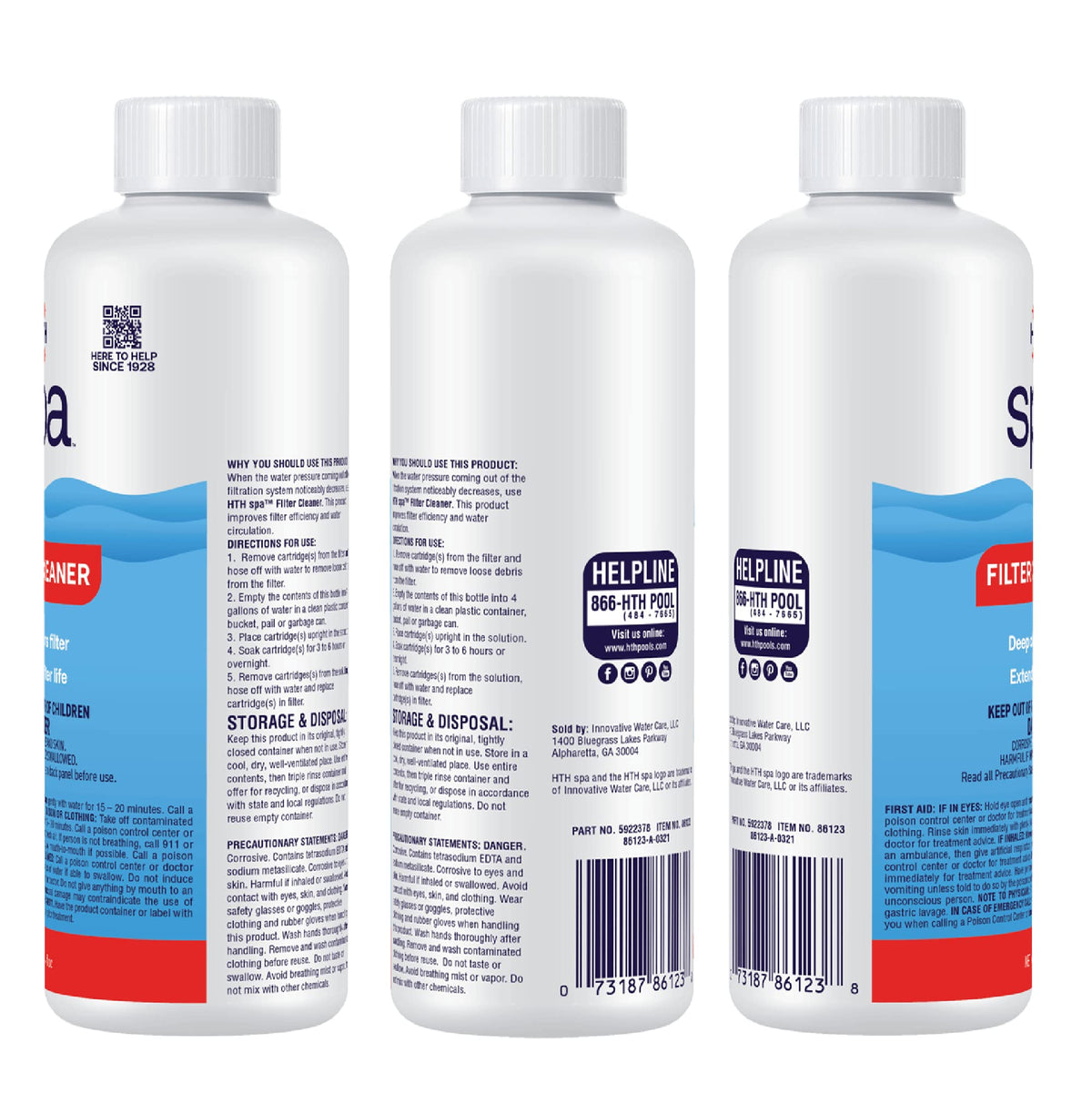 HTH Spa 86123, Filter Cleaner, 16 oz