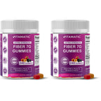 Vitamatic Prebiotic Fiber Gummies for Adults, 7G Extra Strength, Zero Sugar Added, 240 Pectin Based Gummies, Digestive Health & Regularity Support (Pack of 2)