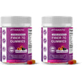 Vitamatic Prebiotic Fiber Gummies for Adults, 7G Extra Strength, Zero Sugar Added, 240 Pectin Based Gummies, Digestive Health & Regularity Support (Pack of 2)
