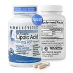 IMMUNOVITES Stabilized R-Alpha Lipoic Acid ((True)) 600mg per Serving [[High Potency & up to 40x Increased Absorption]] (Na R-ALA) (Na R-LA) (Na R-Lipoate) (1 Bottle)