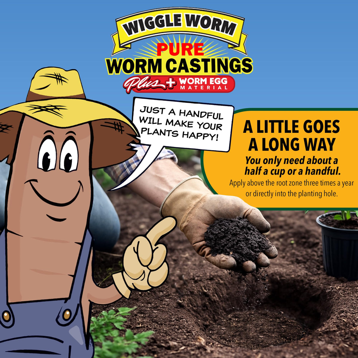 Wiggle Worm 100% Pure Worm Castings Plus Worm Egg Material, 40lb