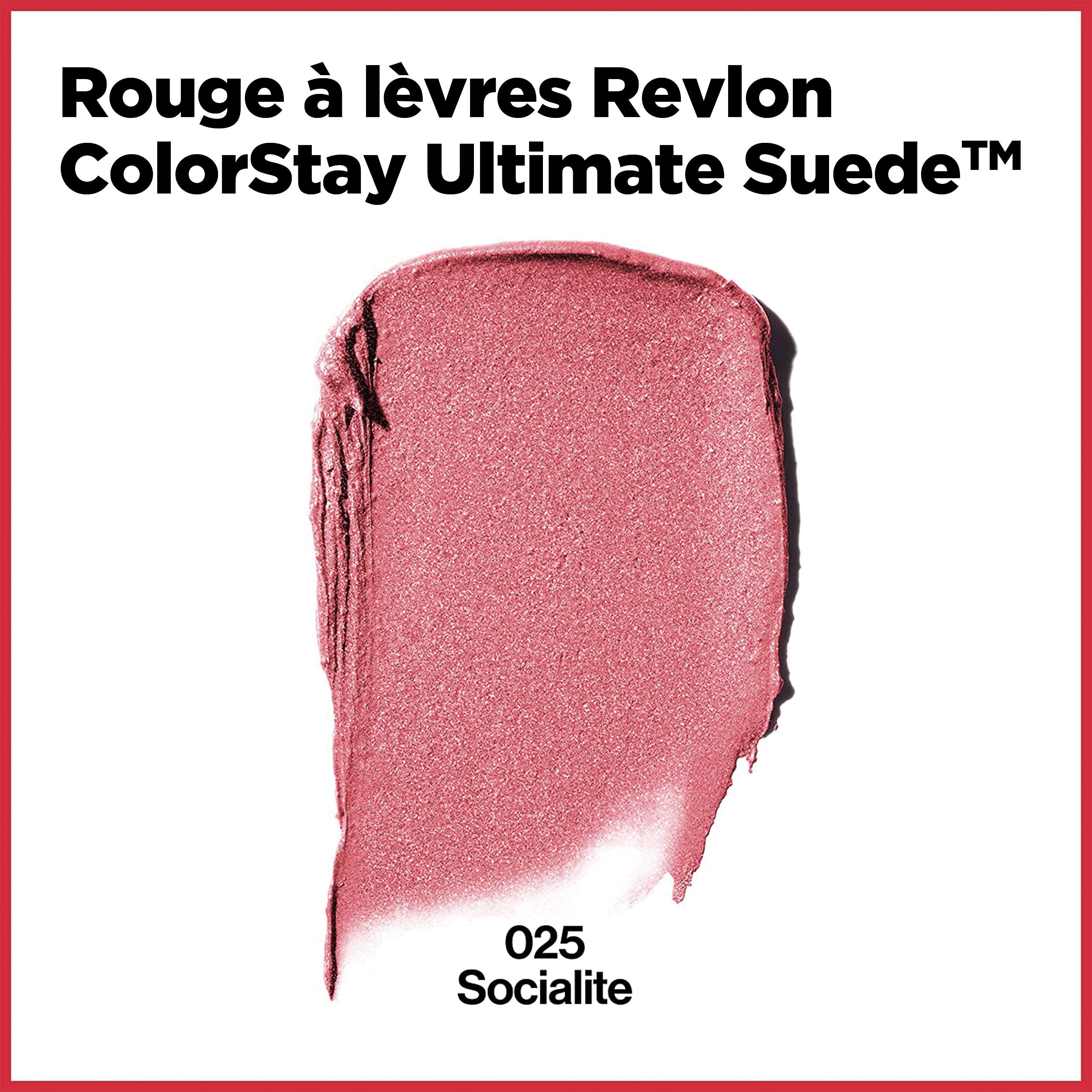 Buy now REVLON Lipstick, ColorStay Ultimate Suede Lipstick, High Impact Lip color with Moisturizing Creamy Formula, Infused with Vitamin E, 025 Socialite, 0.09 Oz at indiglob india