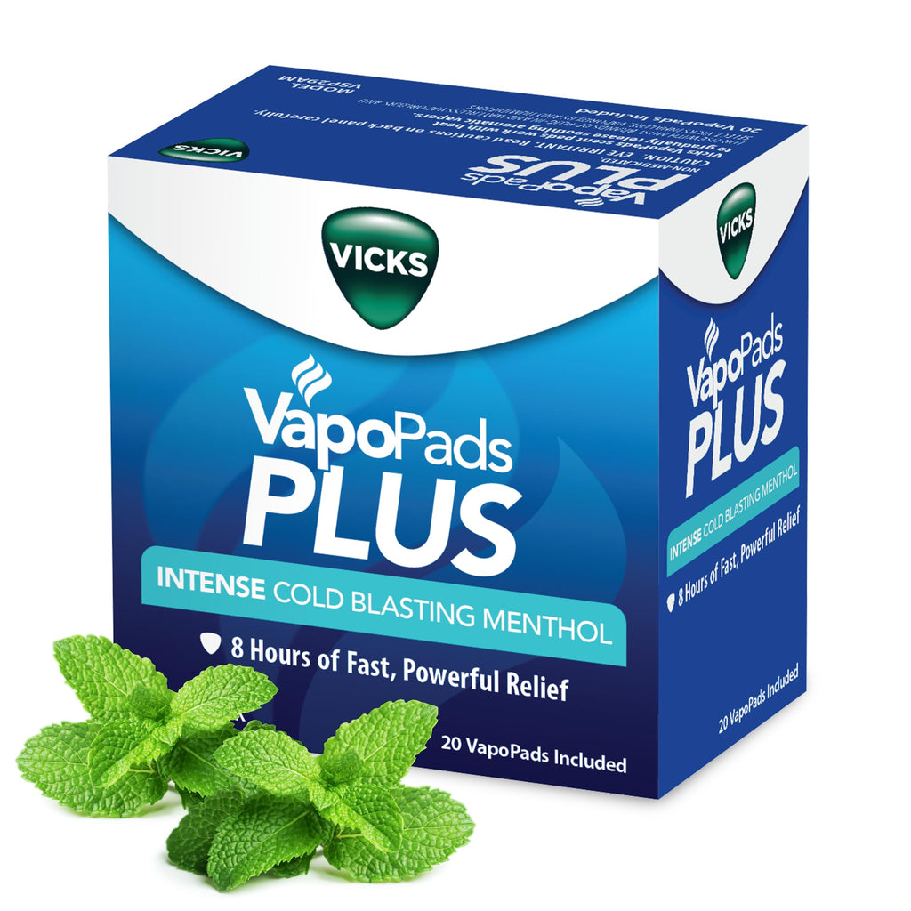 Buy now Vicks VapoPads Plus with Intense Cold Blasting Menthol - Vapor Pads Refill for Vicks Humidifiers and Steam Inhalers, Scent Pads for Congestion Relief, 20-Pack, Box Color May Vary at indiglob india