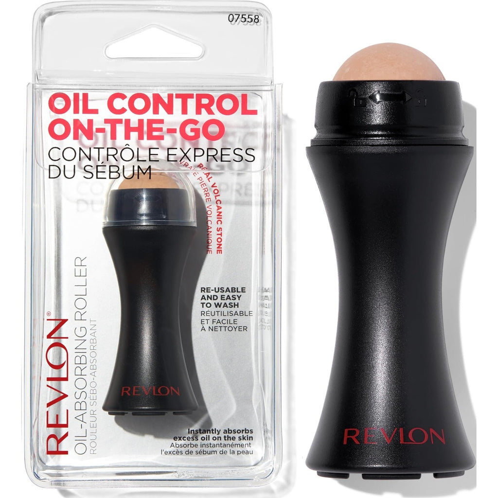Revlon Face Roller, Oily Skin Control for Makeup, Oil Absorbing, Volcanic Reusable Facial Skincare Tool for At-Home or On-the-Go Mini Massage, 1 Count