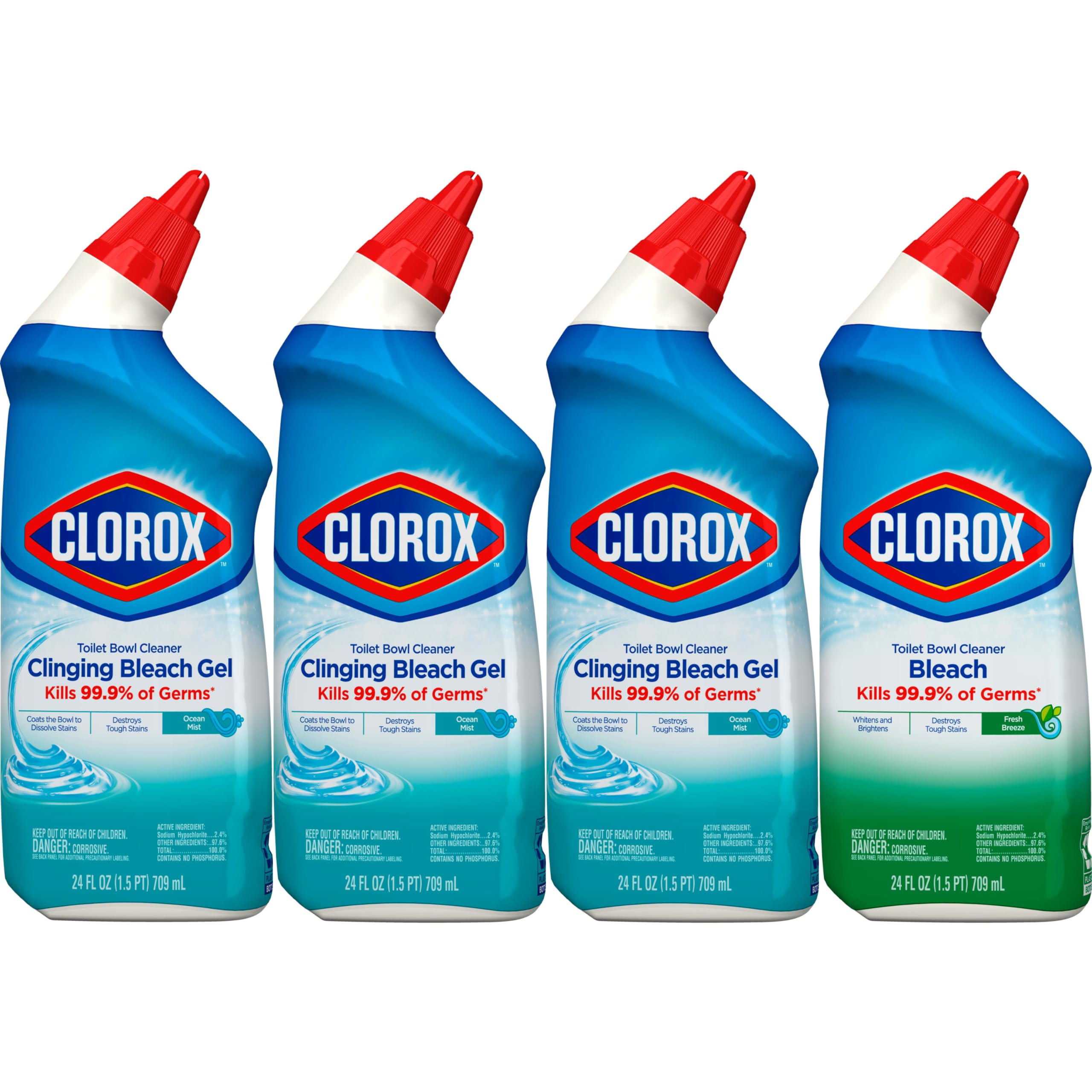 Buy now Clorox Toilet Bowl Cleaner with Bleach Variety Pack - 24 Ounces - Pack of 4 (Package May Vary) at indiglob india