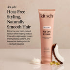 Kitsch Smoothing Air Dry Cream – With Castor Oil & Coconut Oil - 5.3 oz | Frizz Control Hair Care Product – Lightweight Hair Styling Products – Enhances Natural Hair Texture Appearance