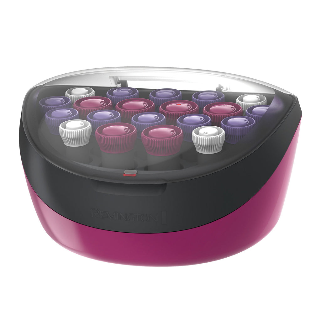 Remington Ionic Conditioning Hot Rollers, 20-Piece Hair Roller Set | 6 Large (1¼”), 10 Medium (1"), 4 Small (¾”), velvet ceramic-coated curlers, Color-Coded J Clips, Lasting Volume and Curls