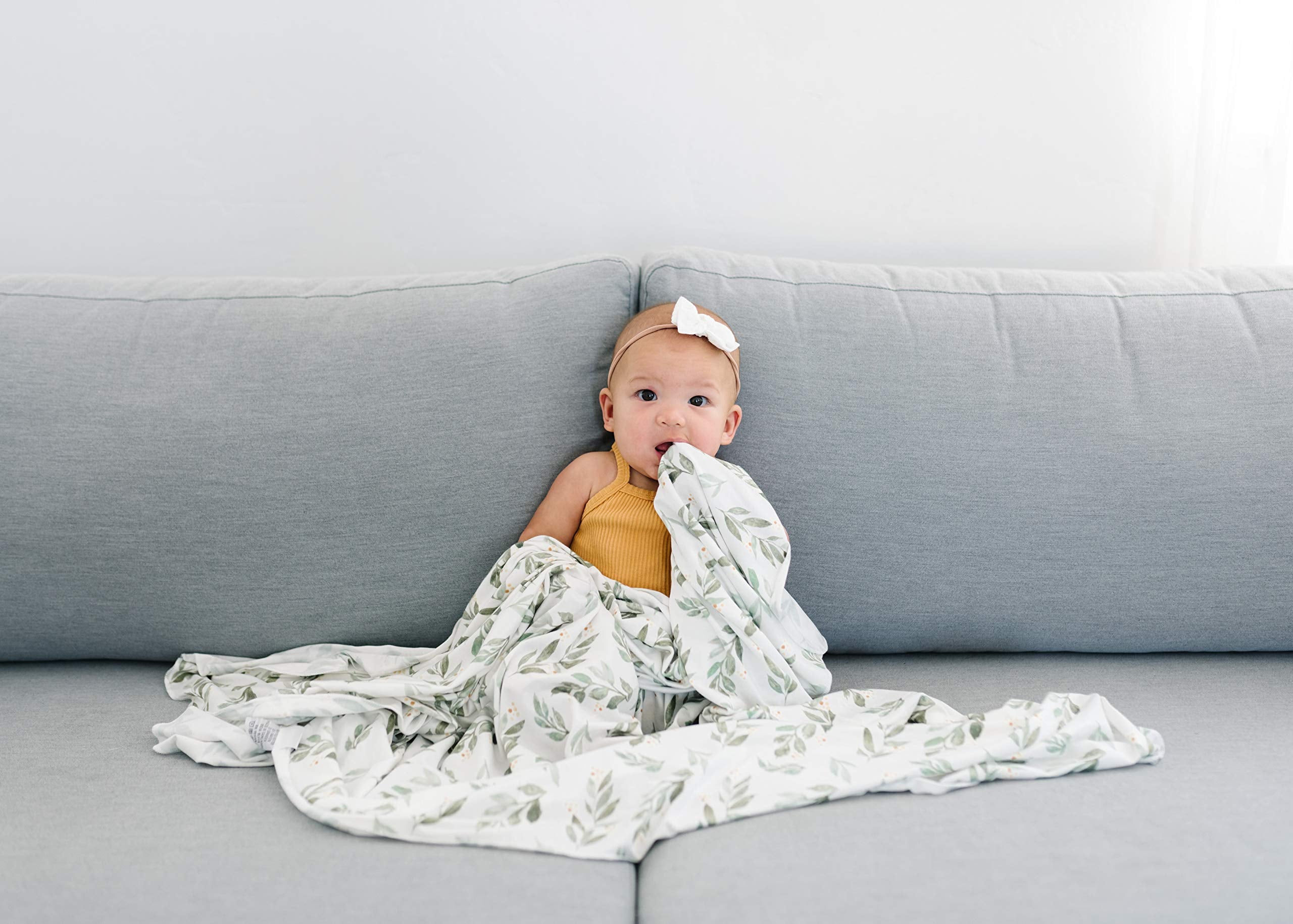 Buy now Copper Pearl Large Premium Knit Baby Swaddle Receiving Blanket Fern at indiglob india