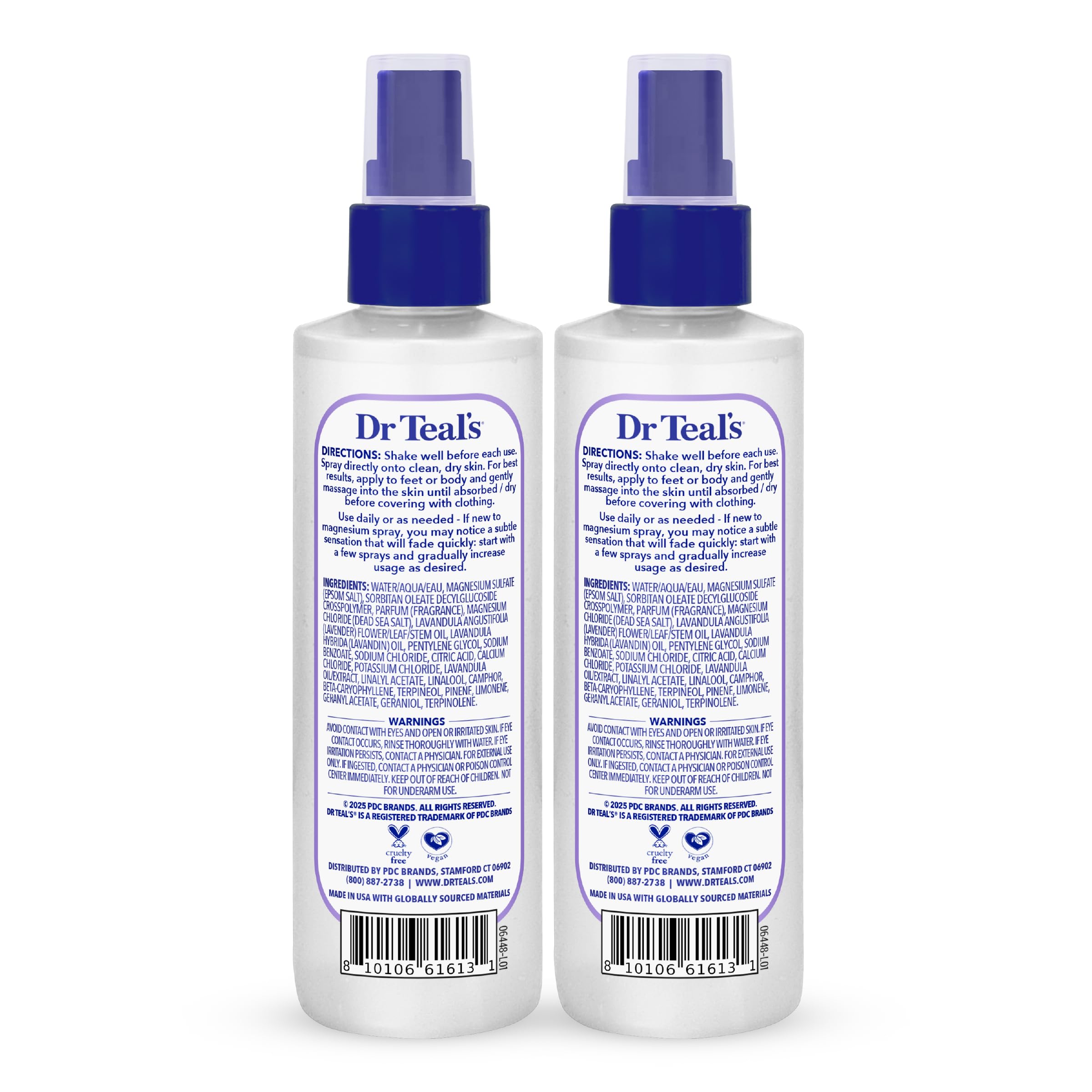 Dr Teal's Magnesium Lavender Spray with Natural Dead Sea Salt, 8 fl oz (Pack of 2)