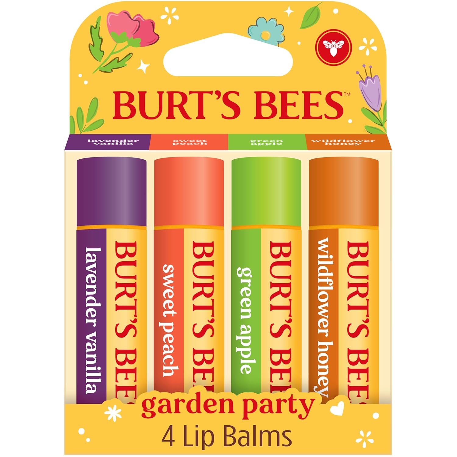 Buy now Burt's Bees Christmas Gifts - Garden Party Lip Balm Set for Stocking Stuffers, With Responsibly Sourced Beeswax, Natural Origin Lip Treatment, 4 Tubes, 0.15 oz. 4 Count (Pack of 1) Garden Party at indiglob india