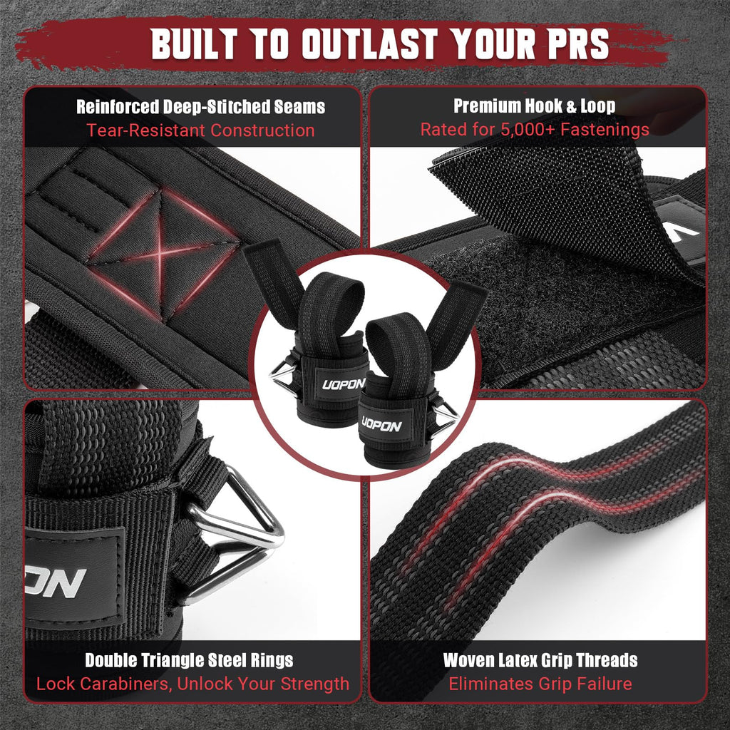 Weight Lifting Straps with Rings, 2 in 1 for Weightlifting & Cable Machine