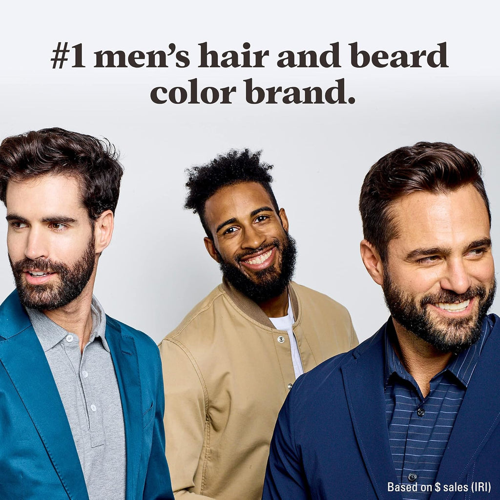 Buy now Just For Men Mustache & Beard, Beard Coloring for Gray Hair with Brush, with Keratin Biotin Aloe and Coconut Oil for Healthy Facial Hair - Medium-Dark Brown, M-40, Pack of 3 (Packaging May Vary) at indiglob india