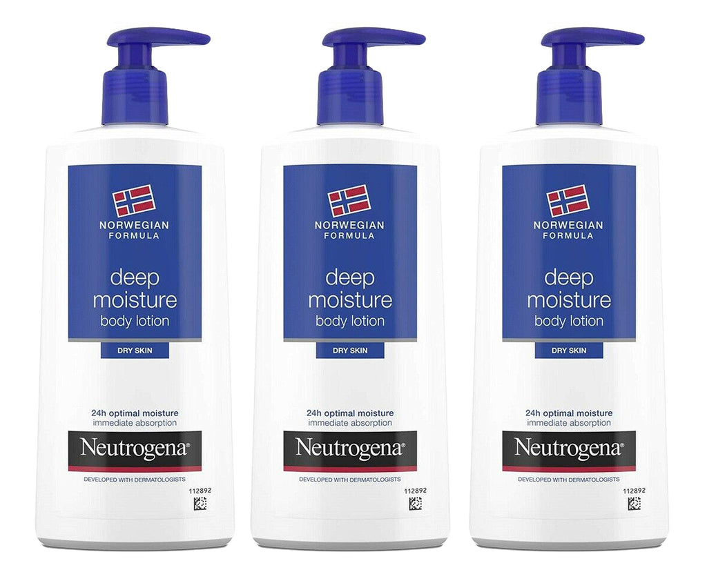 Buy now Neutrogena Deep Moisture Body Lotion for Dry Skin, Norwegian Formula, 24 Hour Moisture, 13.5 Ounce (Pack of 3) at indiglob india